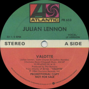 12" | Julian Lennon - Valotte / Valotte (Promo persing)