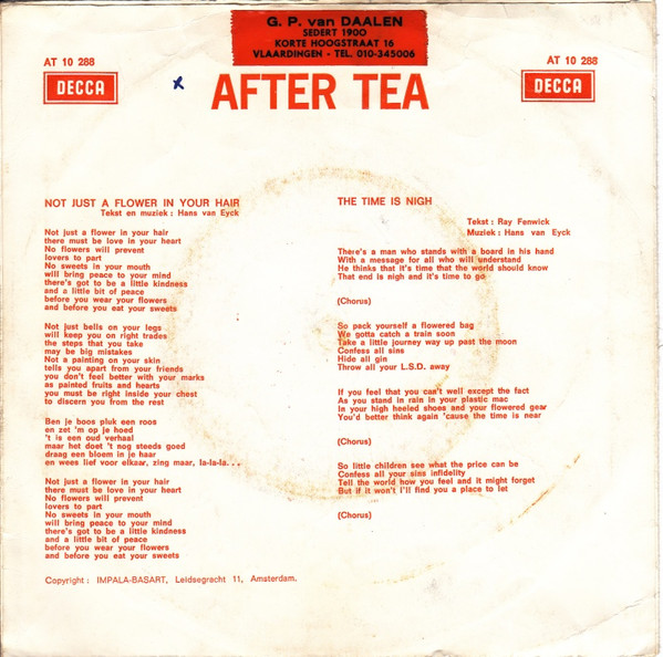 7" | After Tea - Not Just a Flower in Your Hair / The Time is High (Mono)