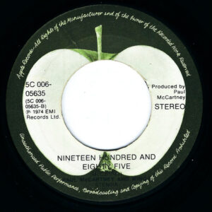 7" | Paul Mc Cartney and Wings - Band on the Run / Nineteen Hundred and Eighty Five - Afbeelding 2