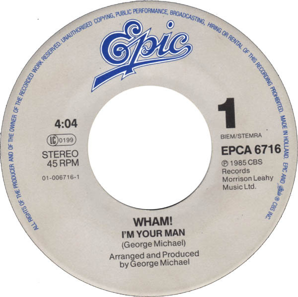 7" | Wham! - I'm Your Man / Do it Right