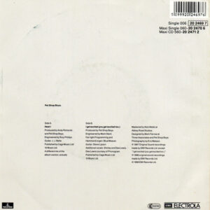 7" | The Pet Shop Boys - Heart / I Get Excited - Afbeelding 3
