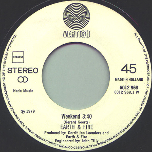7" | Earth and Fire - Weekend / Answer Me