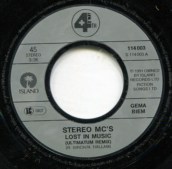 7" | Stereo MC's - Lost in Music (Ultimatum remix) / Early one Morning