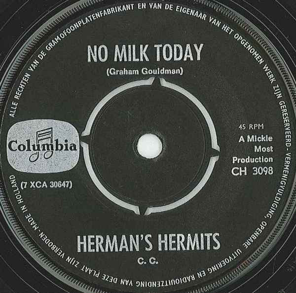 7" | Herman's Hermits - No Milk Today / Dandy