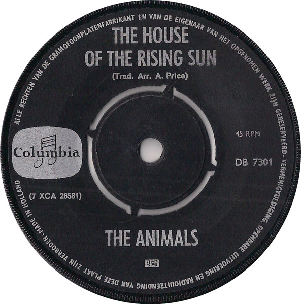 7" | The Animals - The House of the Rising Sun / Talkin' Bout You