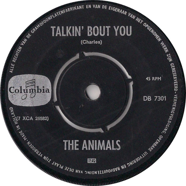 7" | The Animals - The House of the Rising Sun / Talkin' Bout You