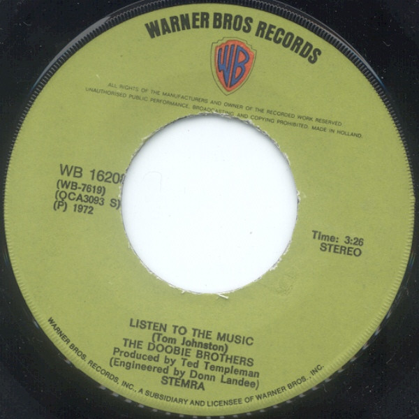 7" | The Doobie Brothers - Listen to the Music / Toulouse Street