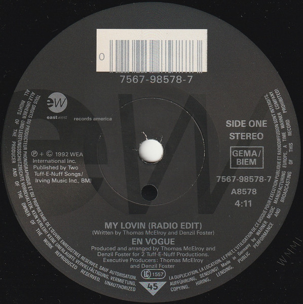 7"| En Vogue - My Lovin' (radio edit) / My Lovin' (ext edit)