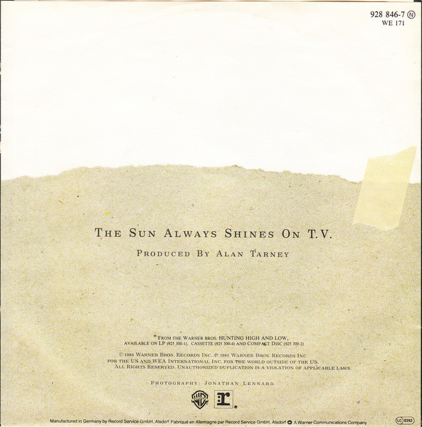 7"| A-Ha - The Sun Always Shines on T.V. / Driftwood