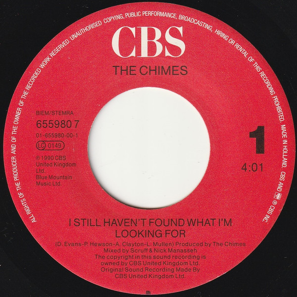 The Chimes - I Still Haven't Found What I'm Looking For / No Need to Pretend