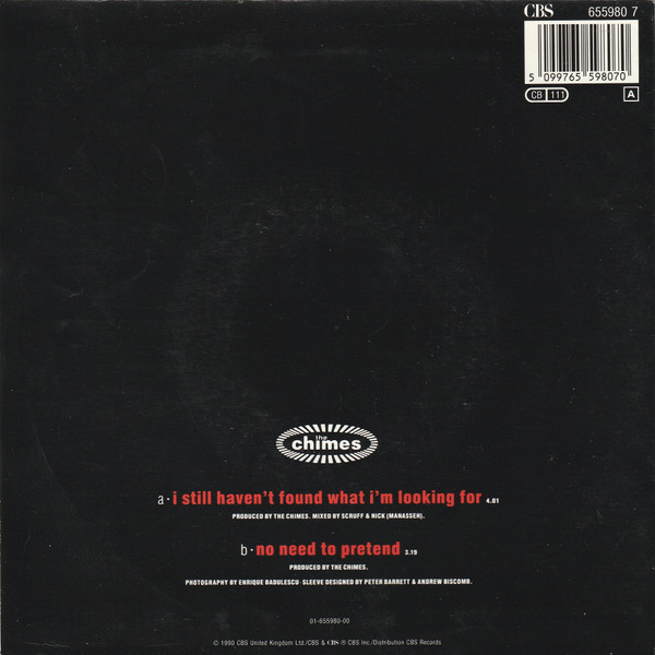 The Chimes - I Still Haven't Found What I'm Looking For / No Need to Pretend