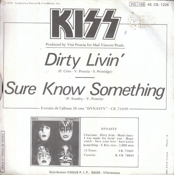 7"| KISS - Dirty Livin' / Sure Know Something