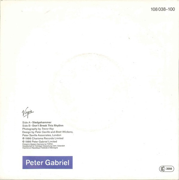 7"| Peter Gabriel - Sledgehammer / Don't Break this Rhythm