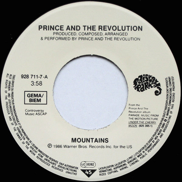 7"| Prince and the Revolution - Mountains / Alexa de Paris