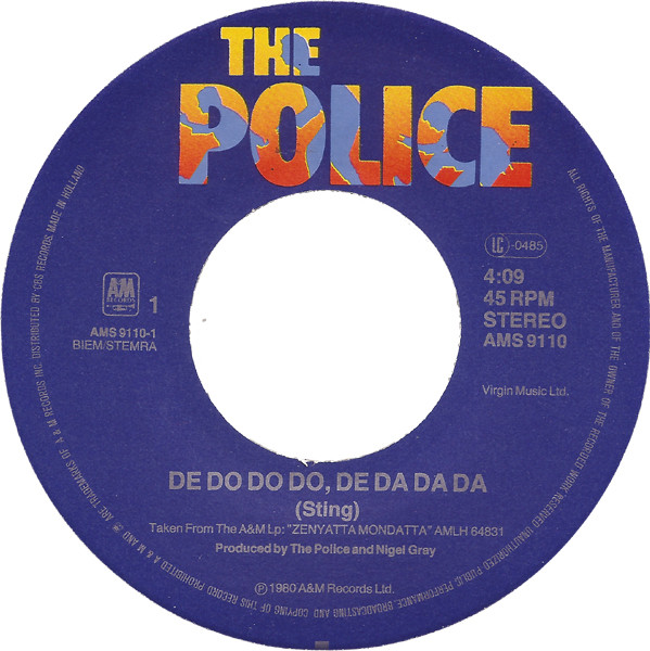 7"| The Police - De Do Do Do, De Da Da Da / A Sermon