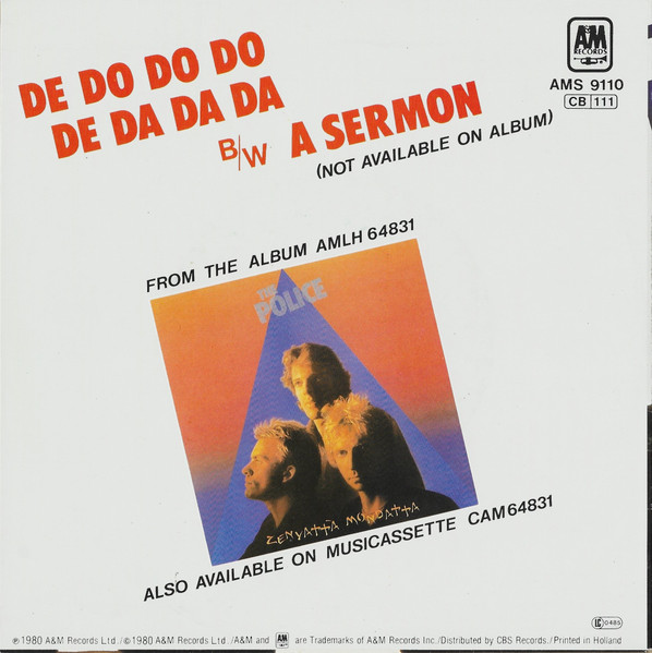 7"| The Police - De Do Do Do, De Da Da Da / A Sermon