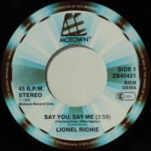 7"| Lionel Richie - Say You, Say Me / Can't Slow Down - Afbeelding 2