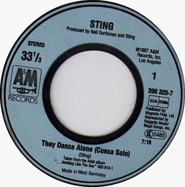 7"| Sting - They Dance Alone (Cueca solo) / If You There