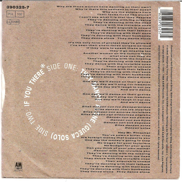 7"| Sting - They Dance Alone (Cueca solo) / If You There