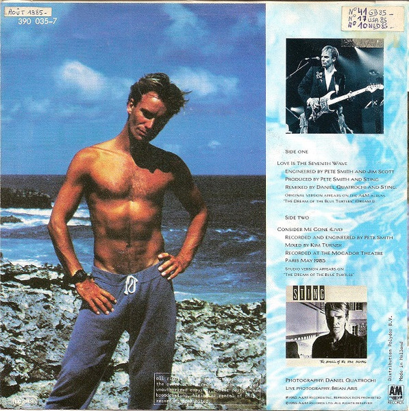 7"| Sting - Love is the Seventh Wave (new mix) / Consider me Gone