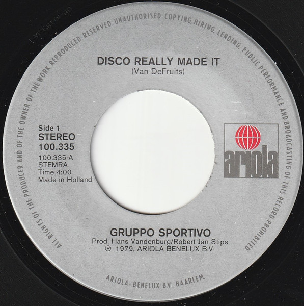 7" | Gruppo Sportivo - Disco Really Made it / I Don't Know (special limited edition)