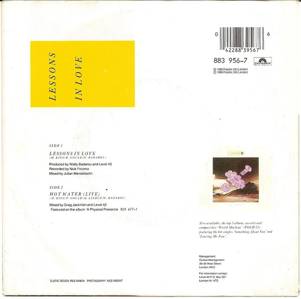 7" | Level 42 - Lessons in Love / Hot Water