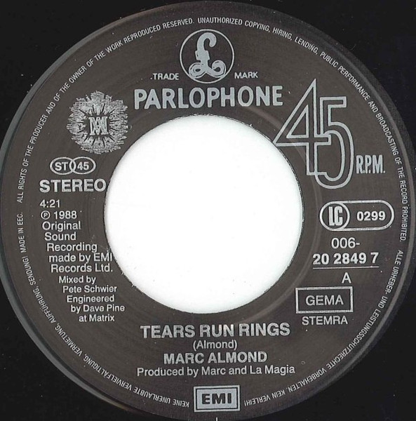 7" | Marc Almond - Tears Run Rings / Everything I wanted to be