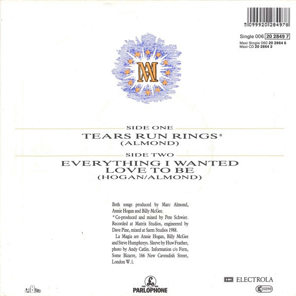 7" | Marc Almond - Tears Run Rings / Everything I wanted to be