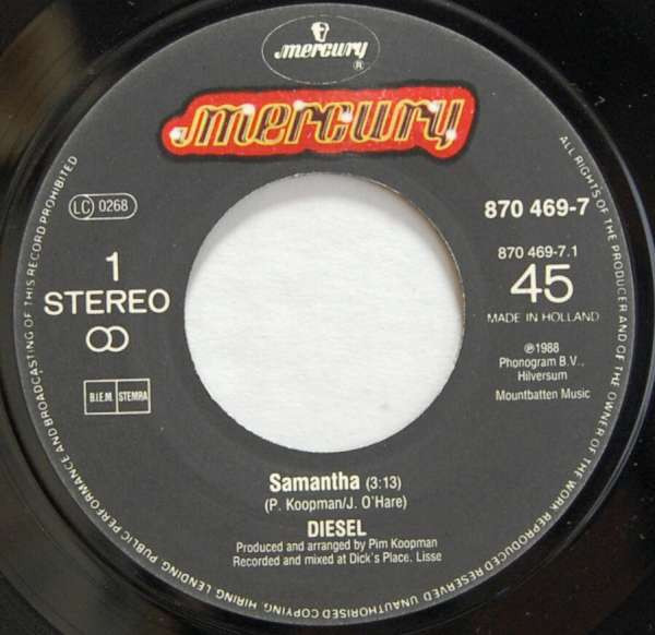 7" | Diesel - Samantha / Better Take it Easy