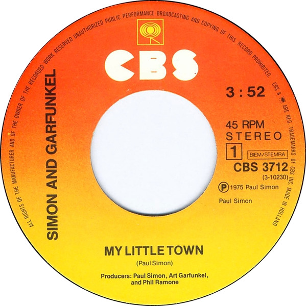 7" | Simon and Garfunkel - My Little Town / Rag Doll / You're Kind