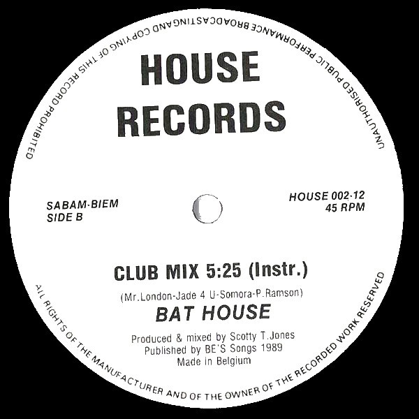 12" | Bat House - Bat-House-Mix (Club mix) / Bat-House-Mix (Club mix instrumental)