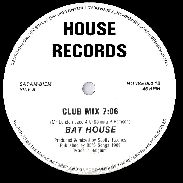 12" | Bat House - Bat-House-Mix (Club mix) / Bat-House-Mix (Club mix instrumental)