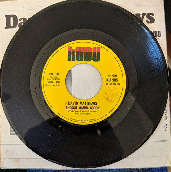 7" | David Matthews - Shoogie Wanna Boogie / California Dreaming