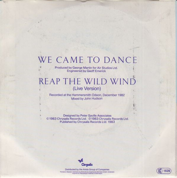 7" | Ultravox - We Came to Dance / Reap the Wild Wind