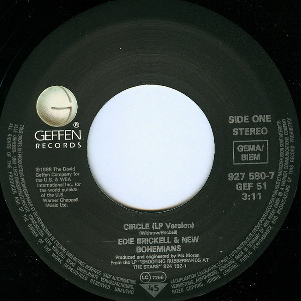 7" | Edie Brickel and the New Bohemians - Circle / Now (LP version)