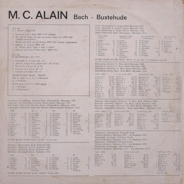 Marie-Claire Alain - Bach / Buxtehude