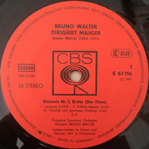 Bruno Walter - Mahler 'Sinfony nr.1 D-Dur (der Titan)' - Afbeelding 2