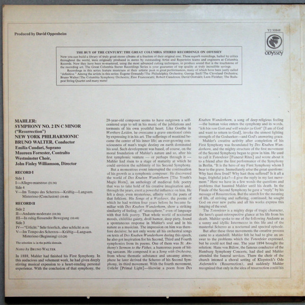 Bruno Walter - Mahler 'Symphony no. 2, Resurrection' (2 LP)