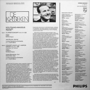 Jack Brymer, Hubert Barwahser, Osian Ellis, Colin Davis – Mozart 'Klarinetconcert / Concert Voor Fluit En Harp' - Afbeelding 3