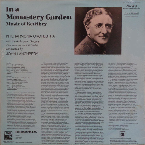 Philharmonia Orchestra / John Lanchbery With The The Ambrosian Singers – Albert W. Ketèlbey 'In A Monastery Garden'