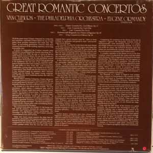 Van Cliburn, Eugene Ormandy, The Philadelphia Orchestra – Great Romantic Concertos (3 LP box) - Afbeelding 2