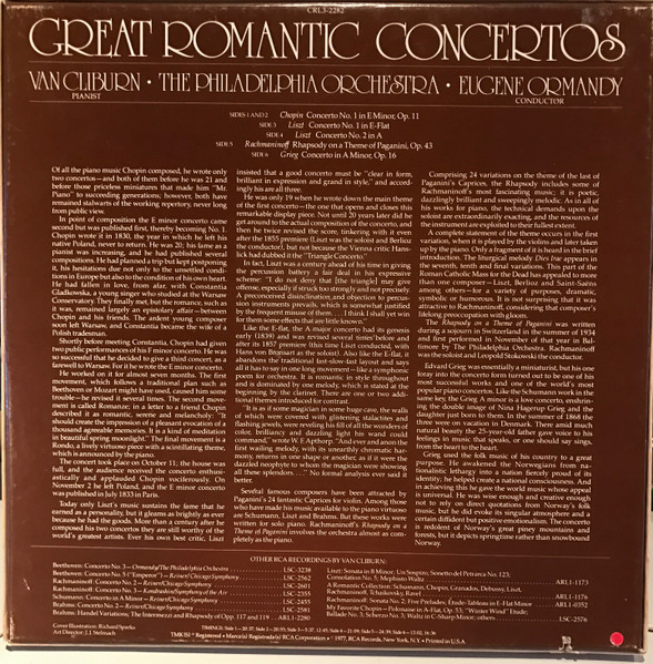 Van Cliburn, Eugene Ormandy, The Philadelphia Orchestra – Great Romantic Concertos (3 LP box)