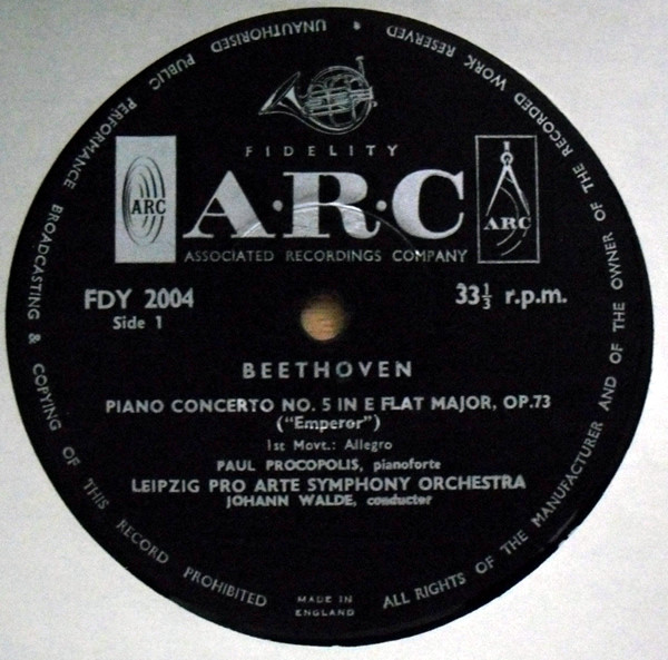 Leipzig Pro Arte Symphony Orchestra Conducted By Johann Walde – Beethoeven 'The Emperor'