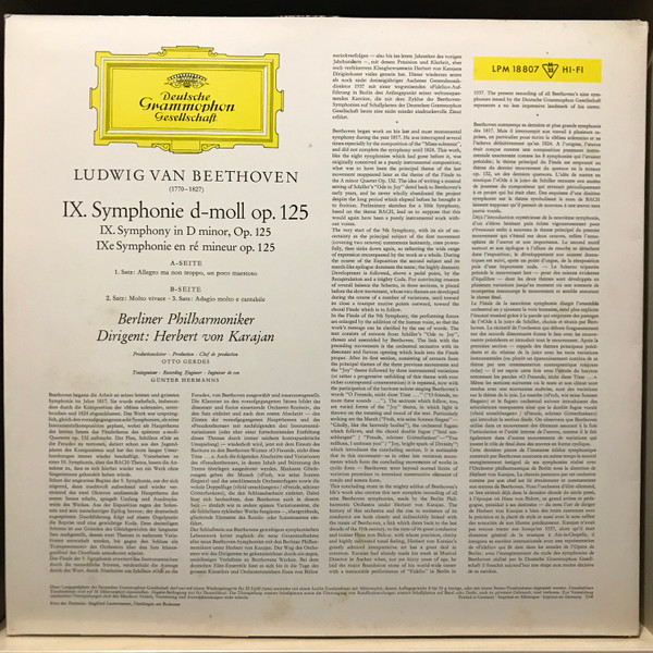Berliner Philharmoniker, Herbert Von Karajan – Beethoven 'IX. Symphonie'