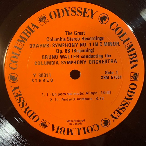 Bruno Walter, Columbia Symphony Orchestra – Brahms 'Symphony No. 1 Bruno Walter'
