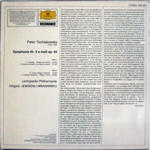Tschaikowsky - Leningrader Philharmonie, Jewgenij Mrawinskij - Symphonie Nr.5 - Afbeelding 3