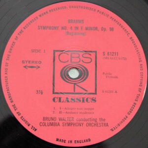 Brahms - Bruno Walter Conducting The Columbia Symphony Orchestra – Symphony No. 4 Academic Festival Overture - Afbeelding 2