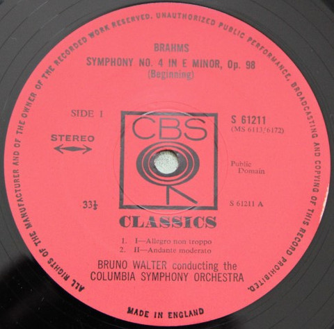 Brahms - Bruno Walter Conducting The Columbia Symphony Orchestra – Symphony No. 4 Academic Festival Overture