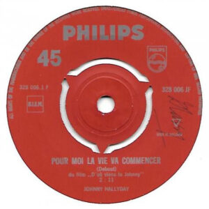 7" | Johnny Hallyday - Pour Moi la Viie van Commencer / A Plein Coeur - Afbeelding 2