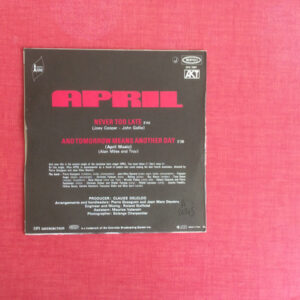 7" | April - Never Too Late / And Tomorrow means another Day - Afbeelding 2